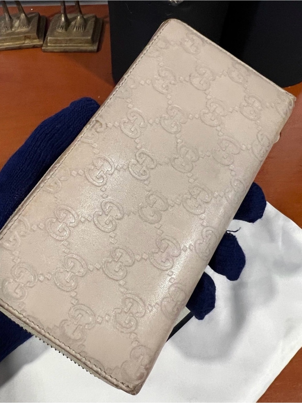 Authentic Gucci Guccissima Zip Around Wallet Beige W Dust Bag Italy - Picture 13 of 13